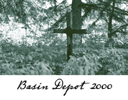 Photo of grave marker at Basin Depot