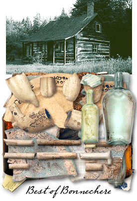 Photograph of Basin Depot cabin and artifacts