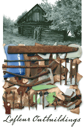 Photograph of Lafleur barn and artifacts