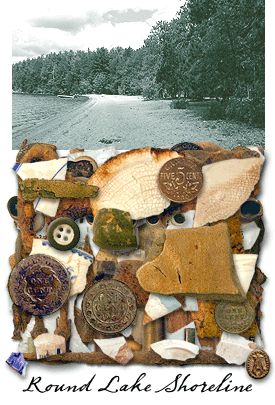 Photograph of Round Lake shoreline and artifacts