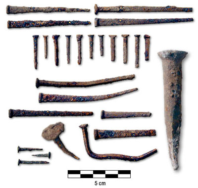 Photograph of nails from Basin Depot 2000