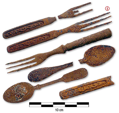 Photograph of cutlery from Basin Depot 1999-2000