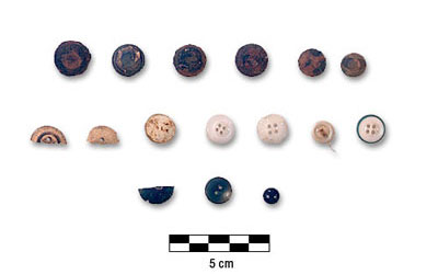 Photograph of buttons from Lafleur house