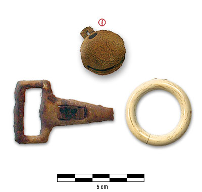 Photograph of horse artifacts from Lafleur house