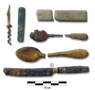 Photograph of household items from Lafleur house