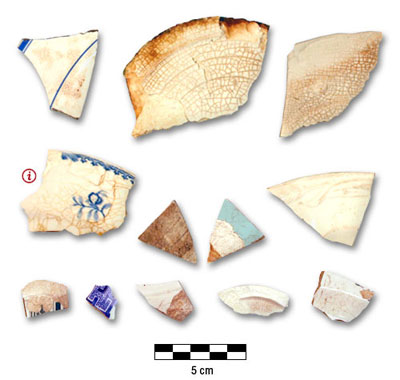 Photograph of ceramics from the Round Lake Shoreline