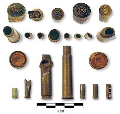 Photograph of munitions from the Round Lake Shoreline