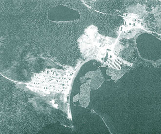 Aerial photograph of Omanique Mill