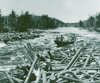 Photograph of log drive