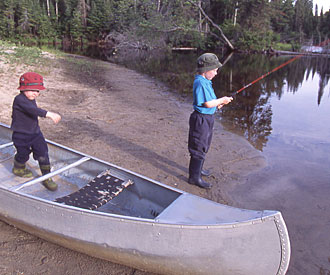Photograph of boys fishing
